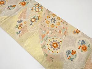 地紙に花喰い鳥・華紋織り出し袋帯